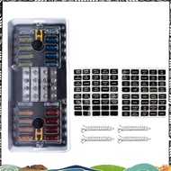 20 Way Blade Fuse Block 16 Circuit Fuse Holder Fuse DC SUB Panel with Ground and Cover for Car Boat 
