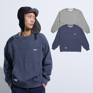 [ERSS] Men's Long-Sleeved T-shirt Long-Sleeved Top Large Pocket Splicing Plain Pure Cotton Blue [K60
