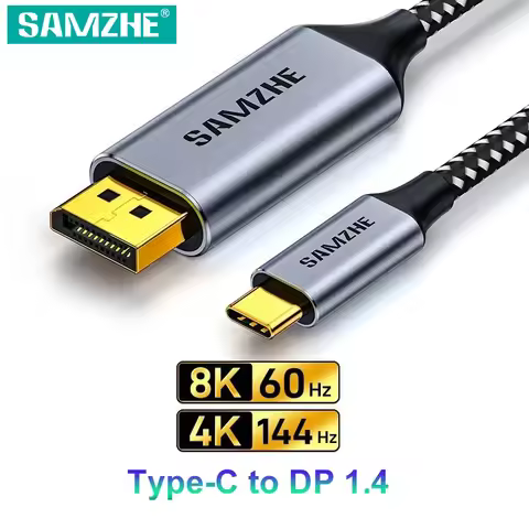 SAMZHE USB C to DisplayPort Cable 8K DP Type C 3.1 to Display port 1.4 Cable Thunderbolt 3 to 8K DP 
