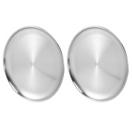 [Fasci]10 Inch Pizza Pan Set of 2 Stainless Steel Pizza Round Baking Trays Crisper Oven Pan for Baki