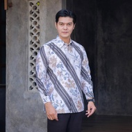 KEMEJA Men's Long-Sleeved Batik Shirt Made of Fabric Innersatin with Lining ak105