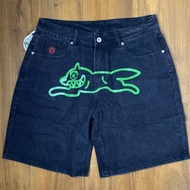 Billionaire Boys Club BBC ICECREAM Running Dog Shorts Jeans Jorts (Black Washed/Green) bnwt y2k