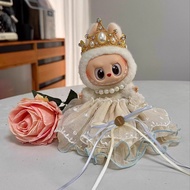 Labubu Wedding Dress Clothes for Dolls 17cm ชุดราตรีผ้าฝ้าย Labubu ชุดแต่งงาน สีขาว ชุดเดรส ชุดสูท ช