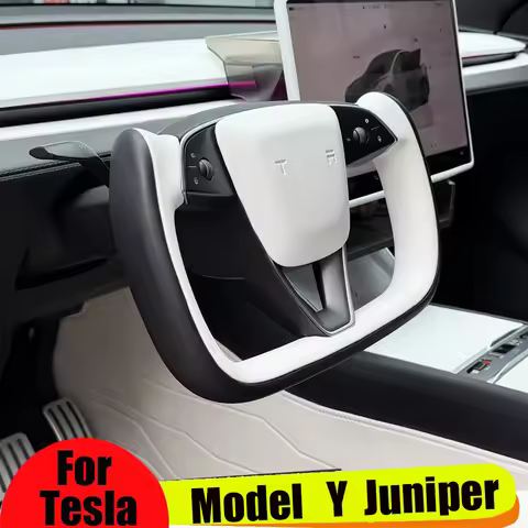 350mm Yoke Handle Carbon Fiber Yoke Steering Wheel Model Y Juniper For Tesla Model y Juniper Car Rac