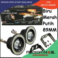 MERAH LED FOGLAMP ANGEL EYES 89MM - UNIVERSAL ANGEL EYES FOG LAMP LED - Red