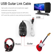 USB Guitar Link Cable With Guitar Bass Audio Recording Editing Audio Interface Adapter For Mac PC