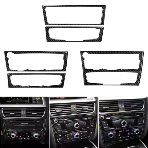 For Audi A4 S4 RS4 A5 S5 RS5 (2007-2016) Car Center Console CD Climate Control knob Panel Carbon Fib