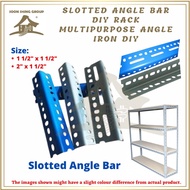 ( 10ft )1 1/2” x 1 1/2”/ 2” x 1 1/2” Slotted Angle Bar DIY Rack Multipurpose Angle Iron /  Besi Angl