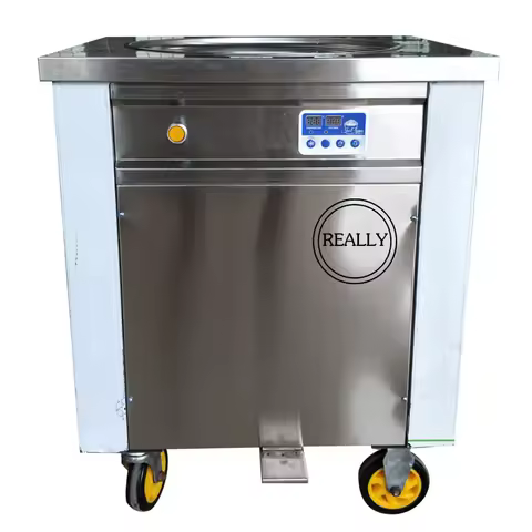 R410A cooling gas CE approved fried ice cream roll making machine Thailand fry ice cream roll machin