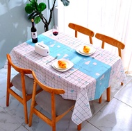 taplak meja makan anti air 4 6 kursi waterproof panjang 137 x 90 cm - modern biru