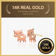 [Helene Jewelry] 14K real gold Cats Cubic gold earring