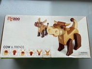 嬰幼兒原木積木玩具 My zoo transforming toys toy cow and & friends art house 手工製作製造 原木牛鹿變形積木