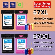Compatible HP 67 HP 67XL HP 67XXL Ink Cartridge Black Color Refillable Ink for 2700 2721 2723 6020 6
