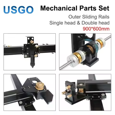USGO Mechanical Parts Set 900mm*600mm Single Double Head Laser Kits External Slide DIY CO2 Laser 906