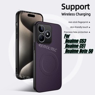 Realme C51 C51 Note 50 Leather Shockproof Carbon Fiber Pattern Magnetic Casing Realme Note50 C51 C53
