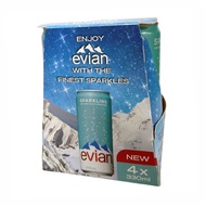 Evian Sparkling Mineral Water Can 4x330ml