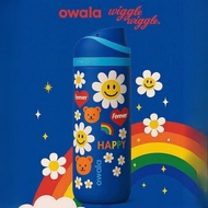 Owala Cup FreeSip Owala 24ออนซ์32ออนซ์ขวดน้ำสแตนเลสสตีลเก็บความเย็นดีไซน์รูปรอยยิ้มแสงแดดสีน้ำเงินน่