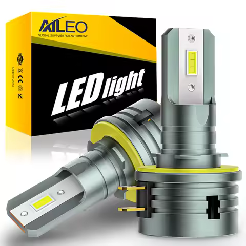 AILEO 2 Pcs H11B LED Headlight Bulb 6000K Super Bright CSP 1:1 Mini Dedign With Fan Wireless Plug An