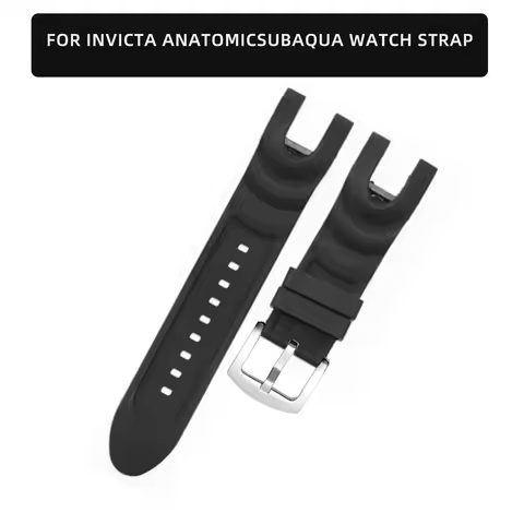 26mm Silicone Watch Strap Special Fork Interface Design, Replacement Watch Band for Invicta Anatomic