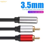 NFPH&gt; 1 Female To 2 Male RCA Y Splitter Adapter Cord Gold Plated Plug For Speaker Amplifier Sound System 0.25m Audio Cable new