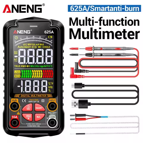 ANENG 625A Multimeters 1000V Current/Voltage Multimetro VA Color Testers 60MOhm 10A Display Meter US