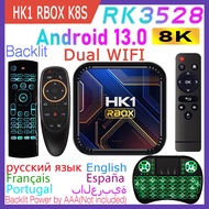 HK1 RBOX K8S RK3528 Android 13.0 Quad Core Rockchip 8K Dual Wifi 2.4G 5G BT4.0 Smart TV Box 2GB 4GB 16GB 32GB 64GB 100M LAN TV Receivers