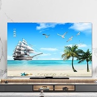 TV Cover,Dust Cover,Towel,43 Inch 55 Inch 50 Inch 65 Inch Household Hanging LCD TV Cover,Elastic Cover Cloth(Size:85IN(195X115CM),Color:B)