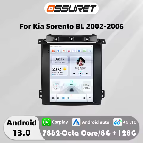 9.7"360 Cam Carplay Android14 Auto Car radio For Kia Sorento BL 2002-2006 GPS Multimedia Autoradio c