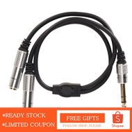 Alwaysonline Splitter Y Cable 6.35mm Male Plug To Dual Female Port 19.7in