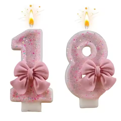 New 0-9 Number Birthday Candles original Cloud and mist bow birthday cake digital party anniversarie