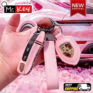 [Mr.Key]Modify Pink Track Painting Key Fob For Porsche Boxster Cayman Panamera 911 Cayenne Macan Fob