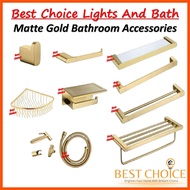 Matt Gold Colour Stainless Steel Bathroom Accessories for Toilet - paper holder bidet spray hook corner rack
