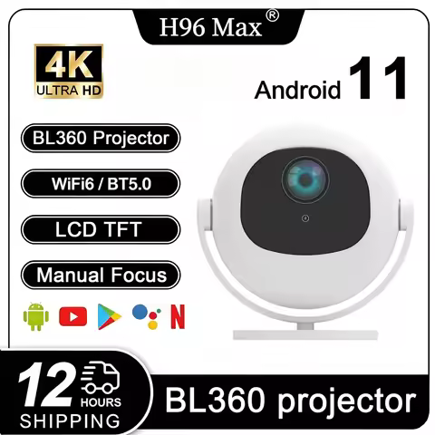 2026 New BL360 Projector 4K Android 11 Wifi6 180ANSI Allwinner H713 BT5.0 1080P 1280*720P Cinema Out