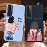 Huawei Y7A 2020 Fashion Lady Soft Matte Silicone Phone Case Back Cover HuaweiY7A Y 7A Y7 A Casing