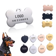 Taoli Shop🌸Lettering Dog Tag Cat Tag Anti-Lost Pet Customized Name Tag Zinc Alloy Tag Cat Dog Person