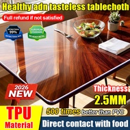 100% TPU material✨ alas meja makan 6 kerusi pvc table mat waterproof alas meja plastik tebal transpa
