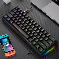 K620 Mini Backlit RGB Gamingคีย์บอร์ดGamer Mechanicชุด60เปอร์เซ็นต์DIY Custom PBT Keycap Hotswapสีชม