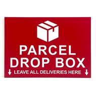 PARCEL DROP BOX LEAVE ALL DELIVERIES HERE SIGN/SIGNAGE | (210mm x 148mm) | INSTRUCTION SIGN, ARROW SIGN &amp; NOTICE SIGN |