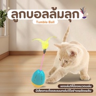 Cat Toys Tumbler Ball Feather PP Plastic Safe For Pets