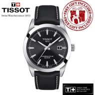 [Official Warranty] Tissot T127.407.16.051.00 Men's Gentleman Powermatic 80 Silicium 40mm Automatic Leather Strap Dress Fashion Watch T1274071605100 (watch for men / jam tangan lelaki / tissot watch for men / tissot watch / men watch)