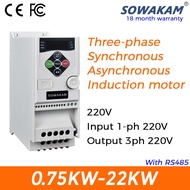 220V VFD 0.4KW-22KW Input 1ph 220V Output 3ph 220V Synchronous Asynchronous Motor Speed Control Driv