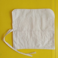 Beige Fabric Cloth Cutlery Wrap