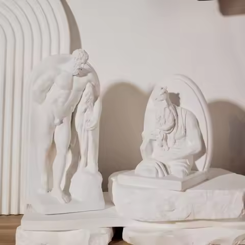 Roman Head Bookend Classical Bust Sculpture Book Stoppe Resin Book Shelf Organizer for Library Offic