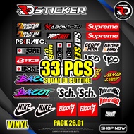 33 PCS Sticker Pack Racing STICKER RANDOM AESTHETIC already cut waterproof sticker