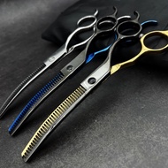 Wingsbro 7inch Professional Dog Grooming Scissors Pet Curved Thinning Shears Pet Shears for Groomer