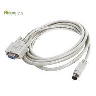 DB9P to 8P Mini Din RS232 Download Cable White 8.2 Ft for PLC -EH