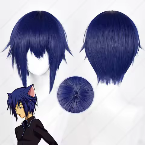 Anime Tsukiyomi Ikuto Cosplay Wig 30cm Blue Short Hair Heat Resistant Synthetic Wigs