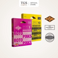 Rotosound R9-3 Roto Pinks (9-42) / R10-3 Roto Yellows (10-46) Nickel Steel Electric Guitar String (3