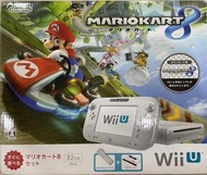 任天堂 NINTENDO WIIU 32G 瑪利歐賽車8 同捆主機 白色 盒裝完整（送二片遊戲 + 三個方向盤！）