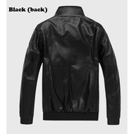 Jaket Kulit PU Berkolar Rider Motor Lelaki Men's PU Leather Jacket Motorcyclist Outwear Windbreaker Baju Jacket Lelaki #